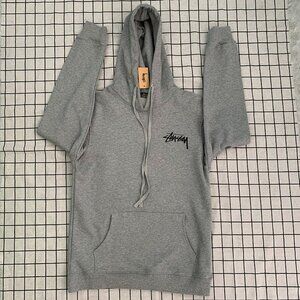 Stussy Ash Heather Chest Print Hoodie
